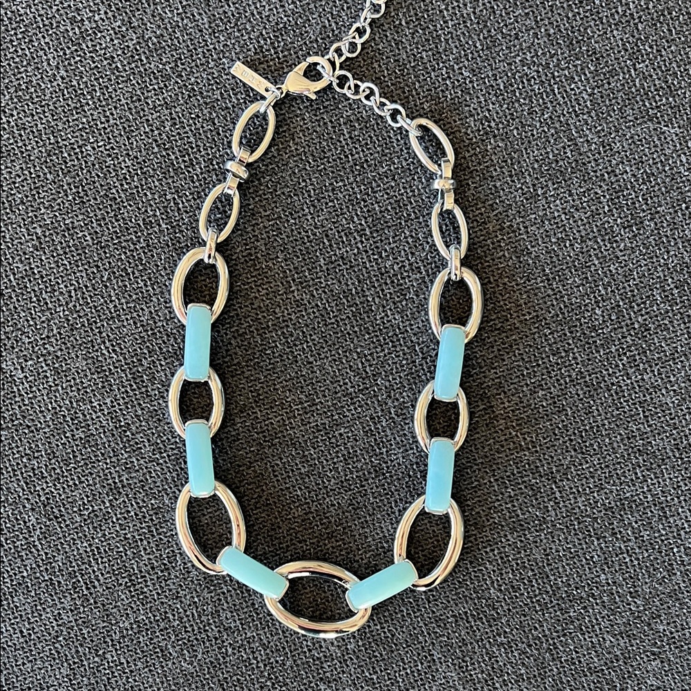 White House Black Market Silver and Blue Necklace